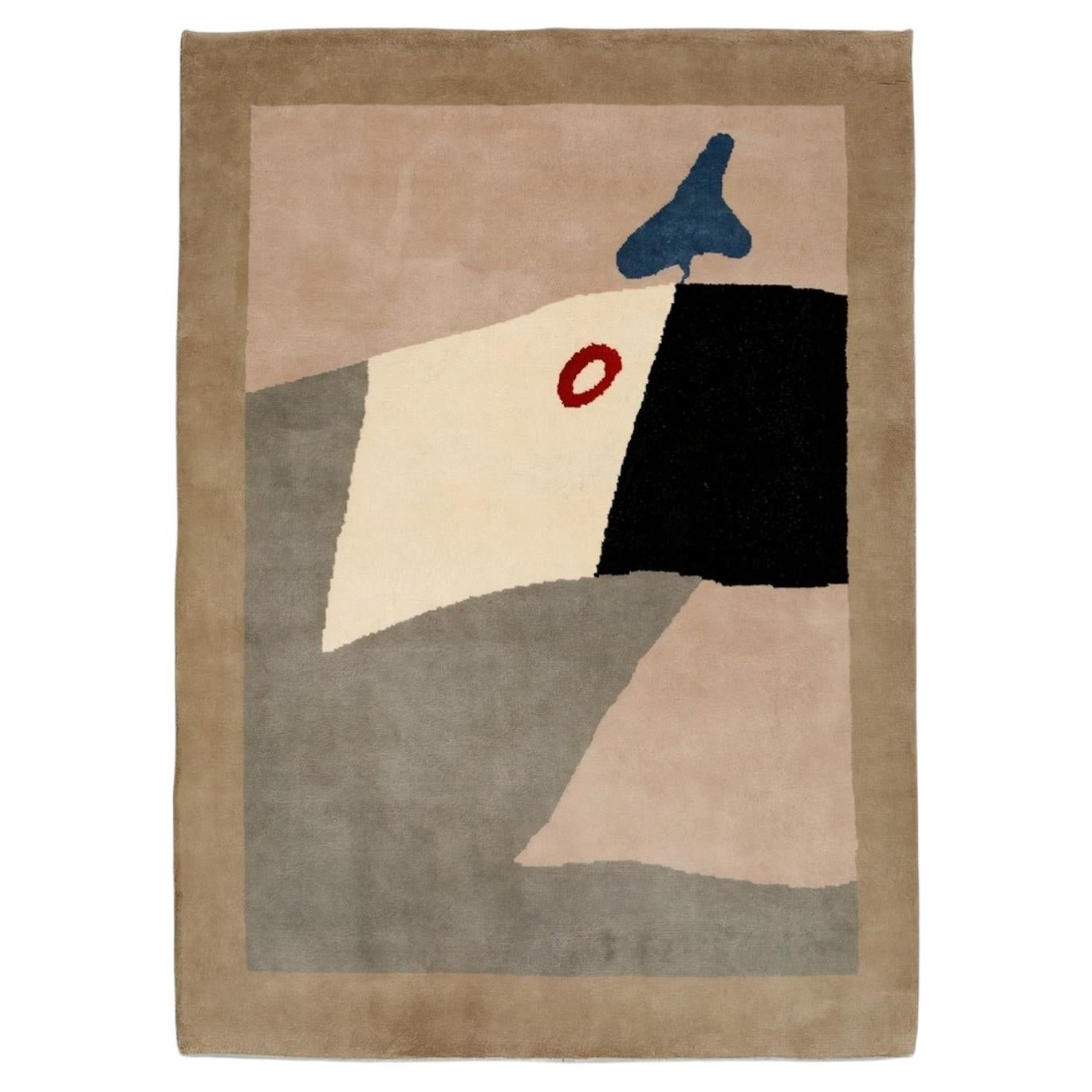 Hans Arp, "Cercle Rouge", 1960 circa. Arazzo/tappeto originale tessuto a mano