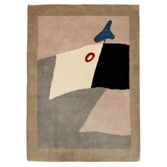 Hans Arp, « Cercle Rouge », vers 1960. Tapisserie ou tapis original tissé à la main