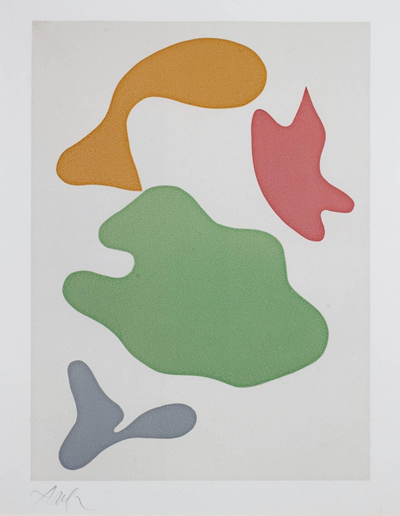 Hans Arp Abstract Print - "Constellation, " original color woodcut, edition of 75 by Jean (Hans) Arp