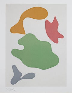 « Constellation »:: gravure sur bois originale en couleur:: édition de 75 exemplaires par Jean (Hans) Arp