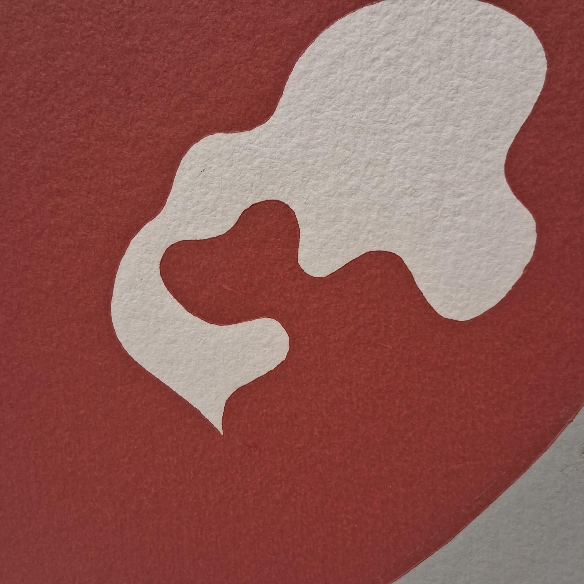 Soleil recerclé - Gray Abstract Print by Hans Arp