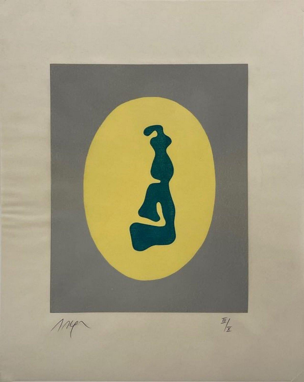 Hans Arp Abstract Print – Soleil recercl 