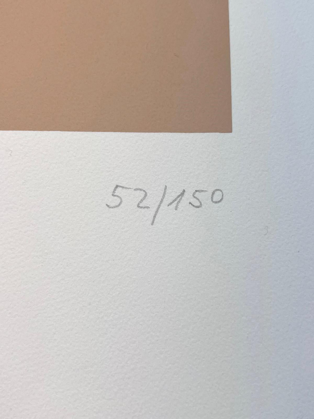 Serigrafía, 1964
Edición : 52/150
Editorial : Hochschule St. Gallen (San Gall)
Impresor : Wifredo Arcay (París)
65.00 cm. x 50,00 cm.  25.59 pulg. x 19,69 pulg. (papel)
41,50 cm. x 37,50 cm.  16,34 pulg. x 14,76 pulg. (imagen)

Firmado a lápiz por