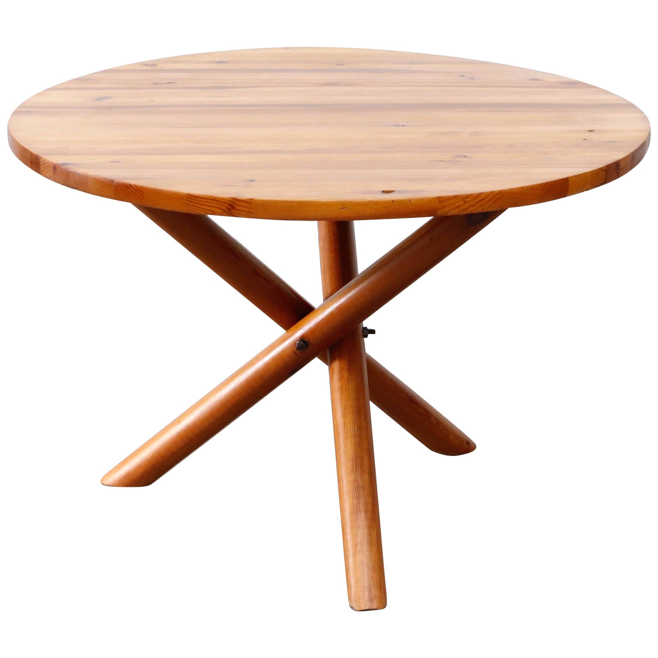 Hans Bellman Style Round Pine Tripod Table