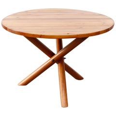 Hans Bellman Style Round Pine Tripod Table