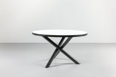Hans Bellmann Style Criss-Cross Tripod Table, Netherlands, White Laminate Top