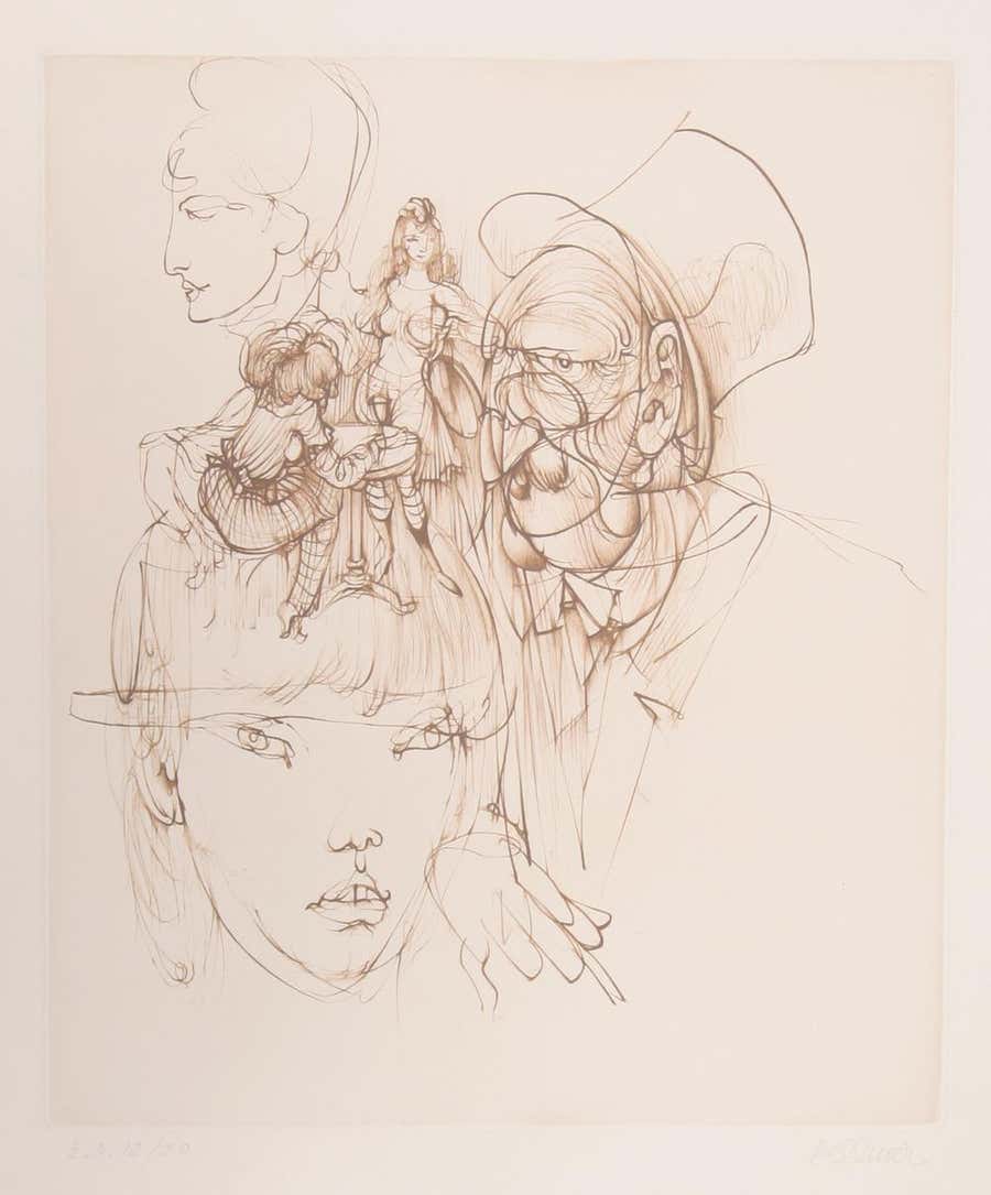 Alice in Wonderland, Surrealist Etching by Hans Bellmer