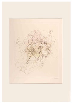 Dialog Entre un Prêtre et un Moribond - Radierung von Hans Bellmer - 1968