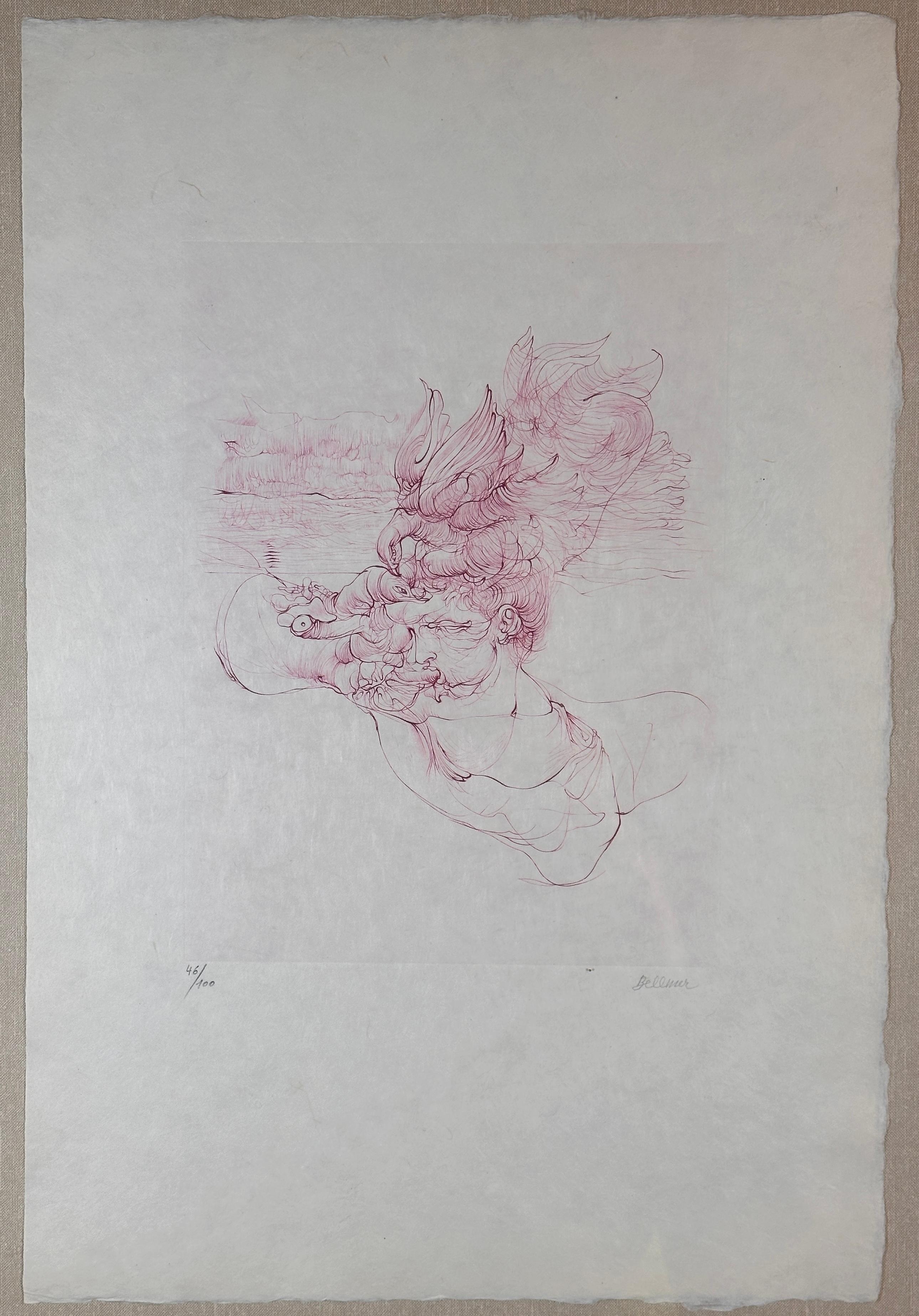 Die Frau mit dem Chapeau d'Oiseau – Print von Hans Bellmer