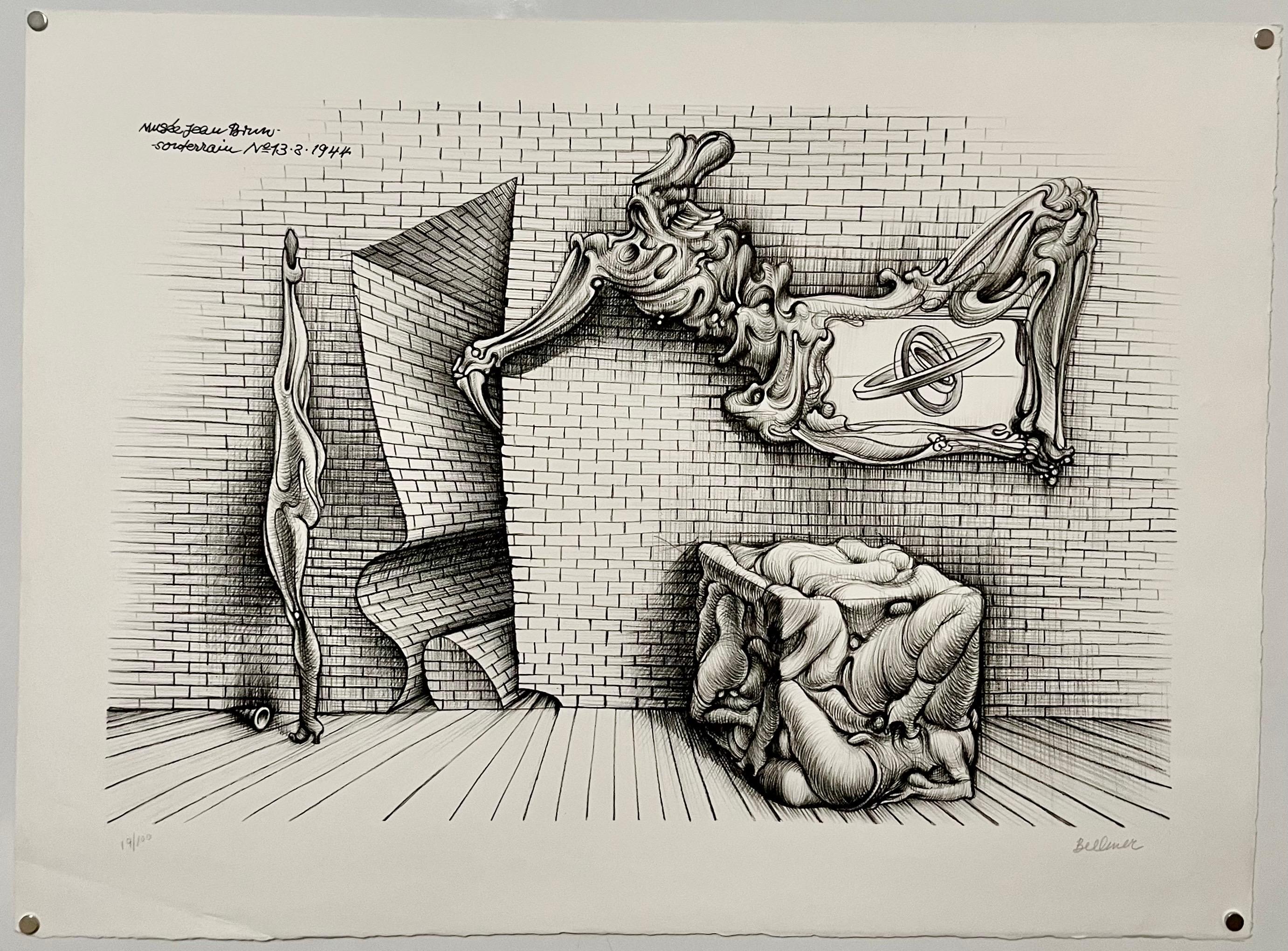 Surrealismo tedesco Litografia astratta surrealista Hans Bellmer in vendita 1