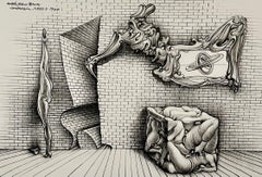 Vintage German Surrealism Abstract Surrealist Lithograph Hans Bellmer