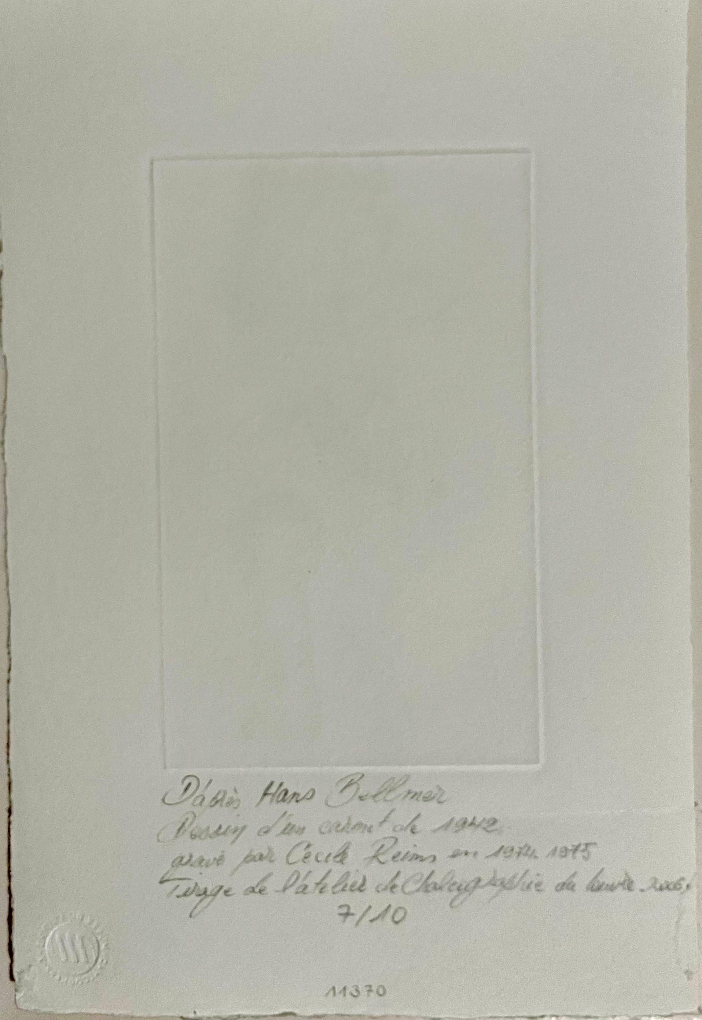 Surrealista alemán Hans Bellmer Aguafuerte Grabado Estampa Cecile Reims Surrealismo en venta 1