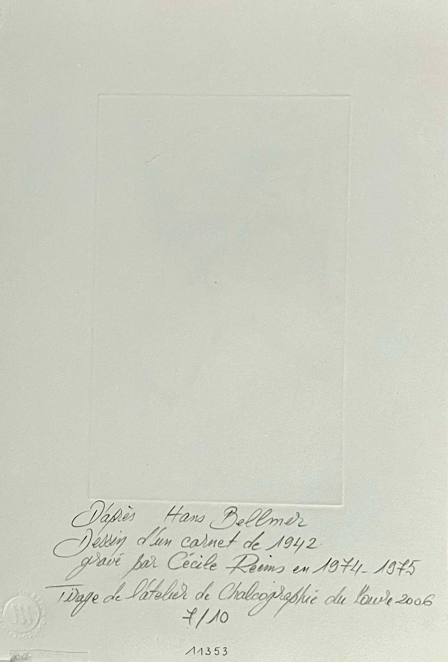 Surrealista alemán Hans Bellmer Aguafuerte Grabado Estampa Cecile Reims Surrealismo en venta 1