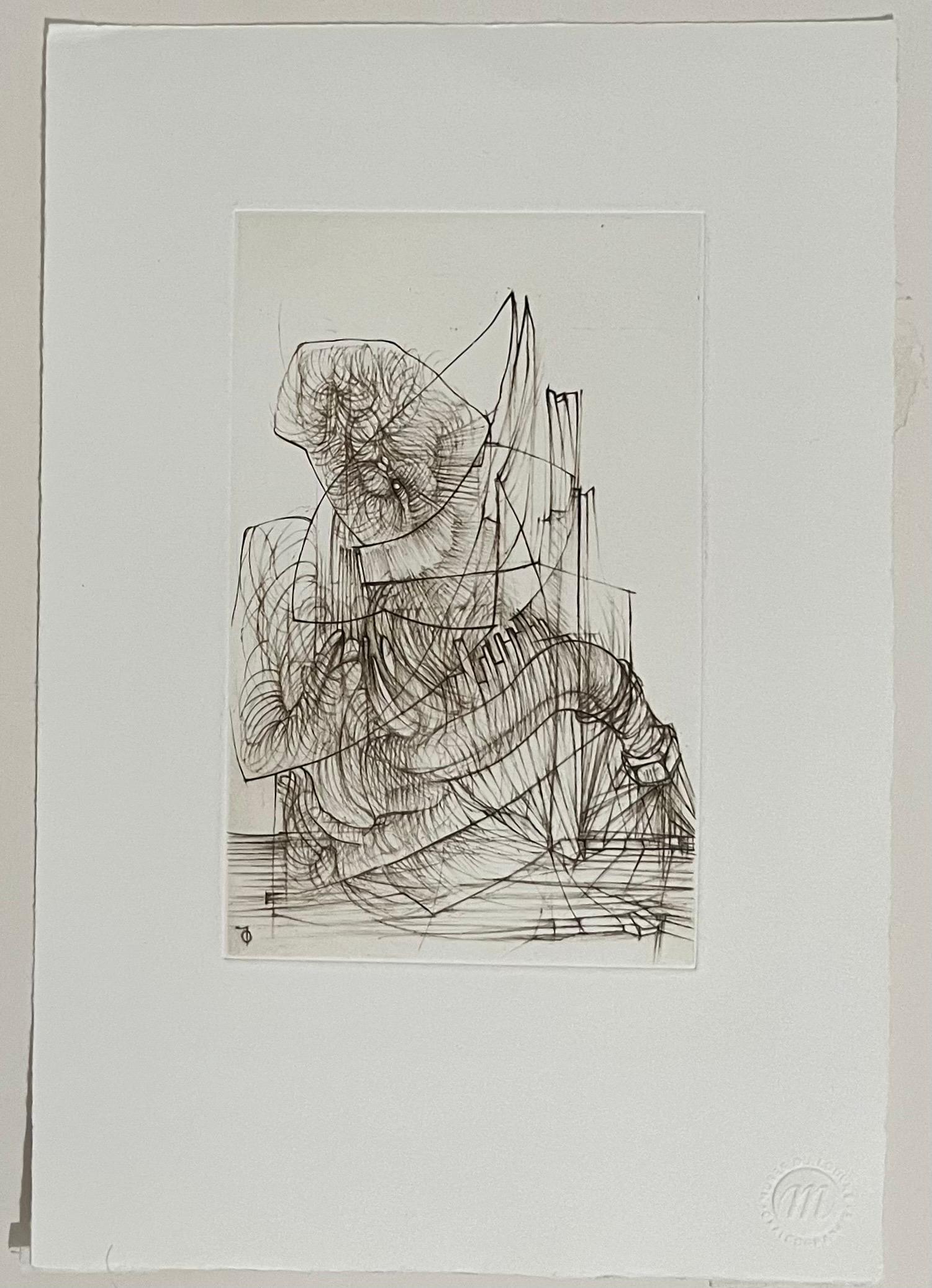 German Surrealist Hans Bellmer Etching Engraving Print Cecile Reims Surrealism  For Sale 3