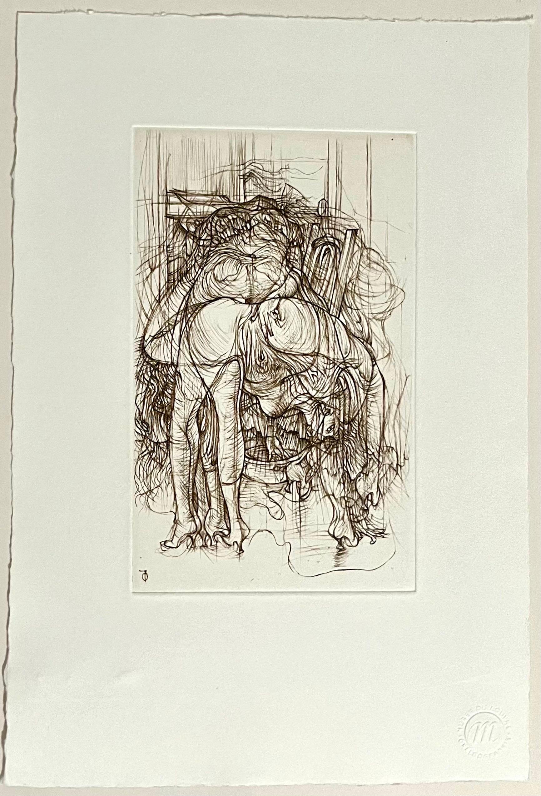 German Surrealist Hans Bellmer Etching Engraving Print Cecile Reims Surrealism  For Sale 4