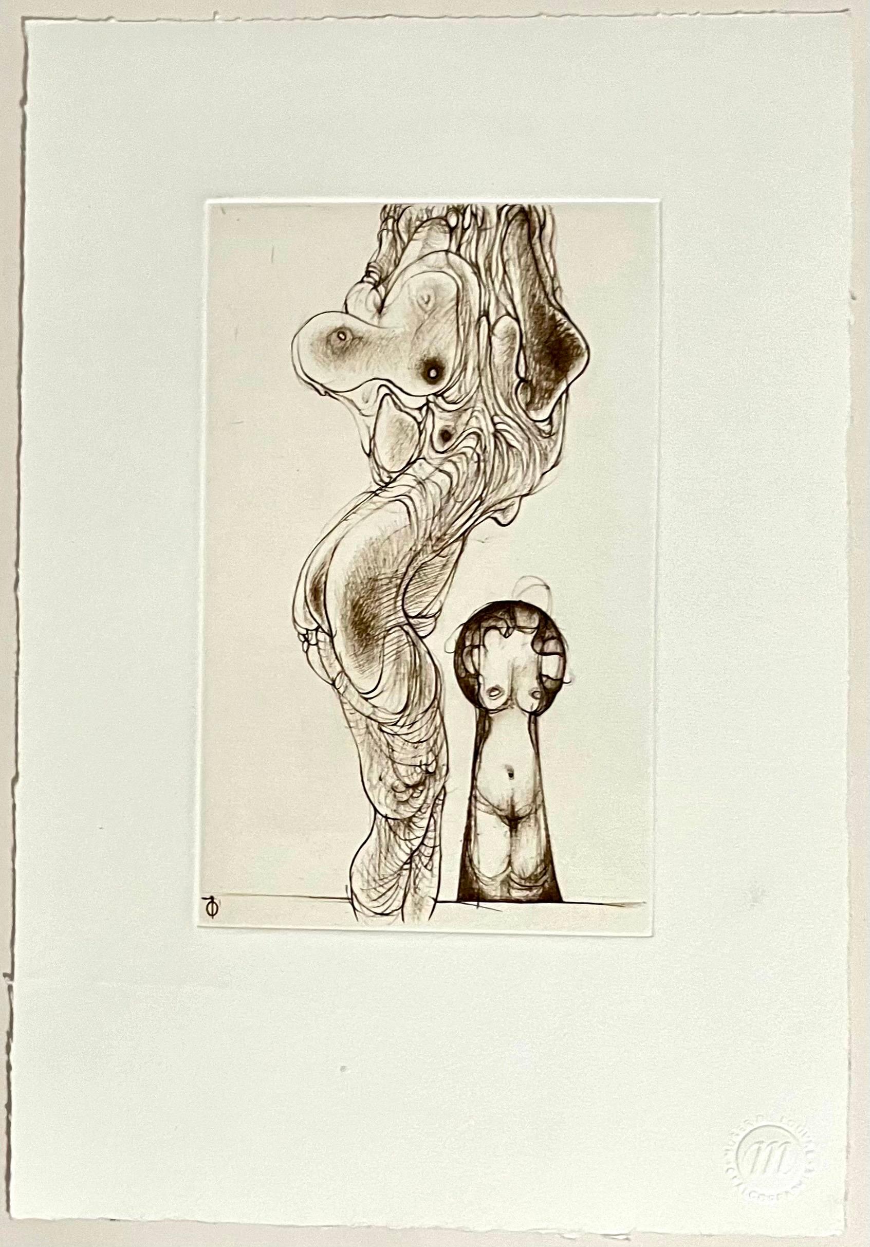 German Surrealist Hans Bellmer Etching Engraving Print Cecile Reims Surrealism  For Sale 4