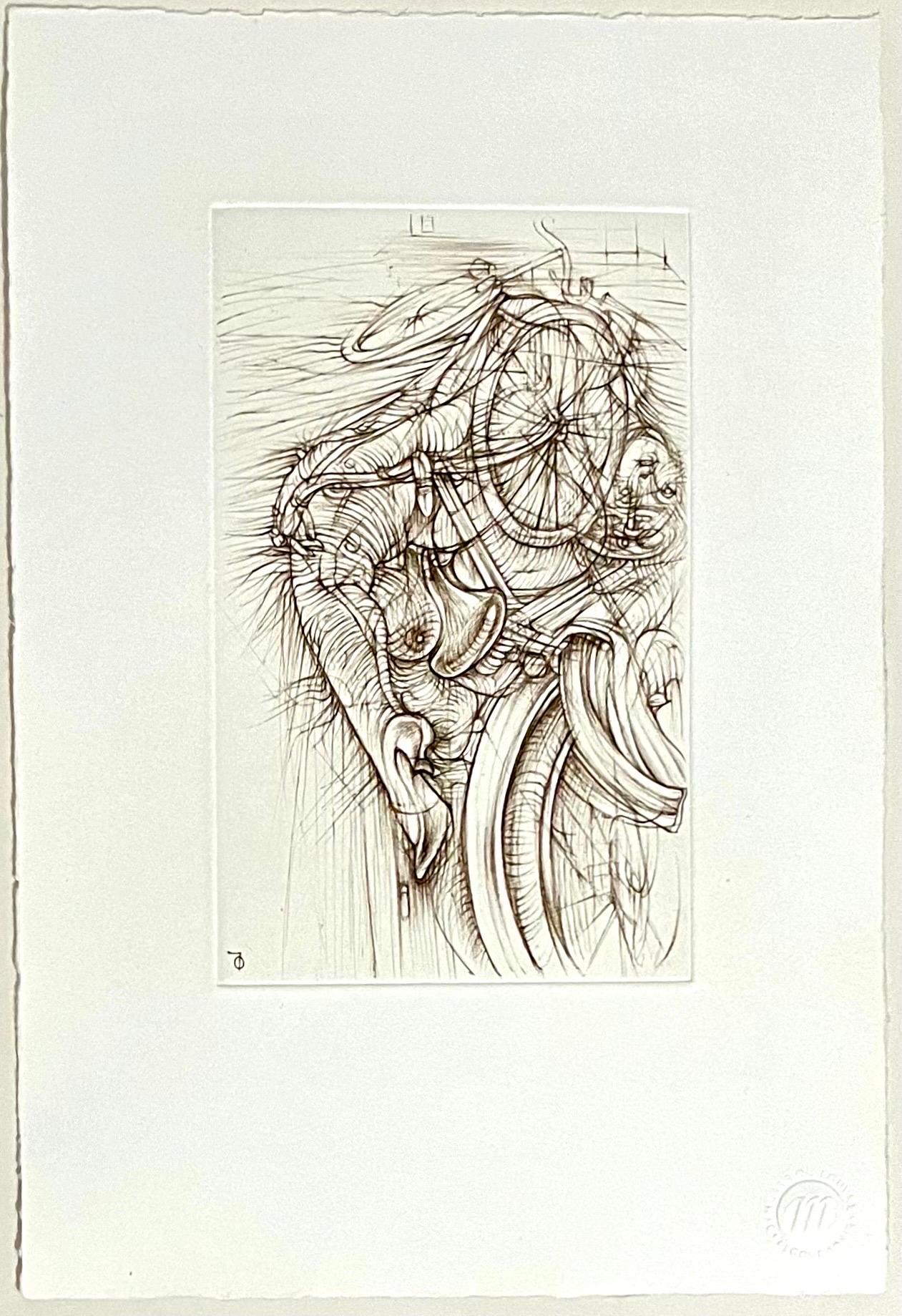 German Surrealist Hans Bellmer Etching Engraving Print Cecile Reims Surrealism  For Sale 4