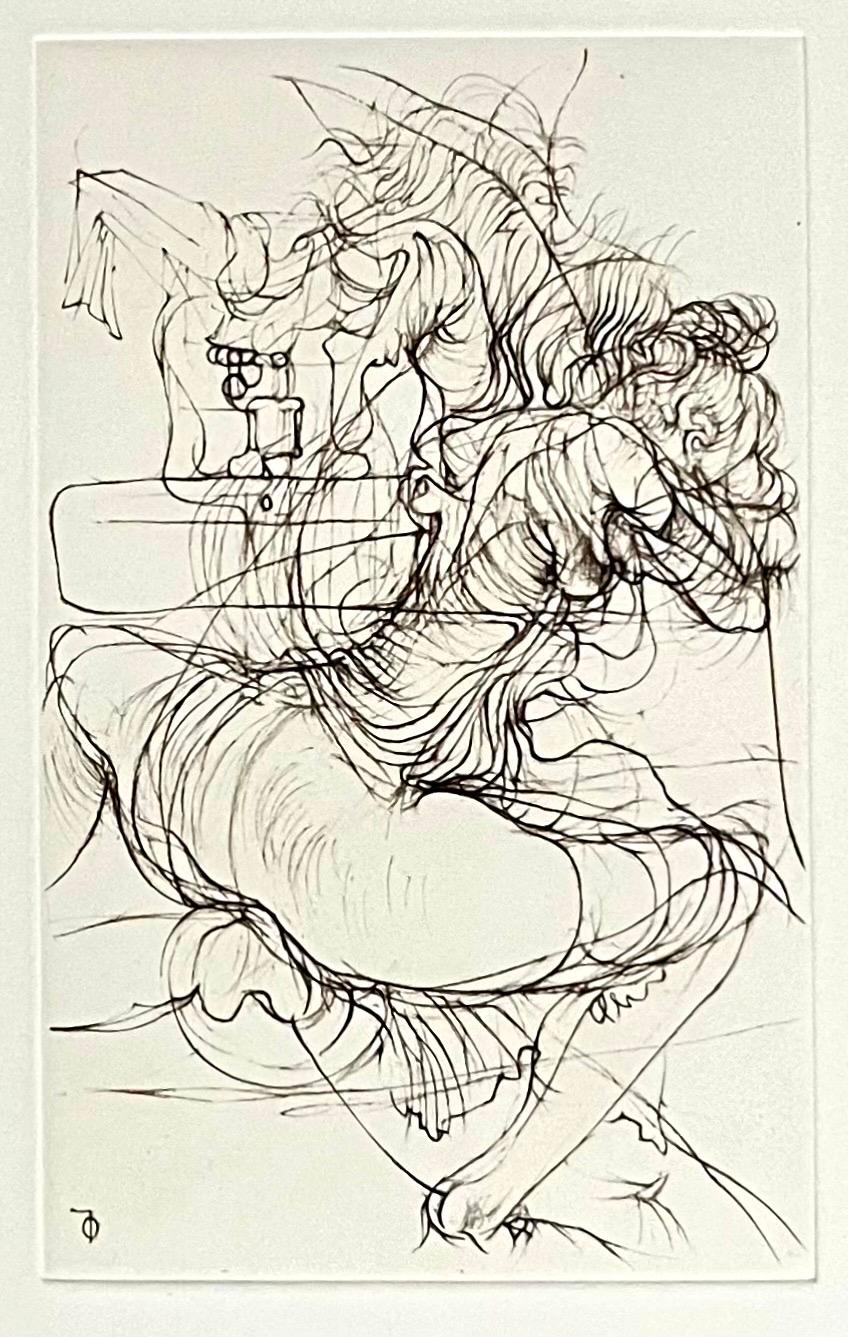 Surrealista alemán Hans Bellmer Aguafuerte Grabado Estampa Cecile Reims Surrealismo
