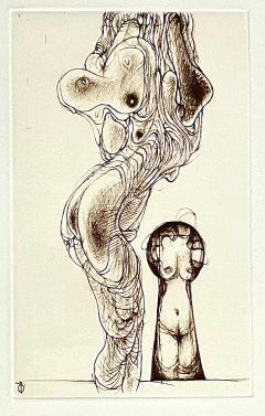 Used German Surrealist Hans Bellmer Etching Engraving Print Cecile Reims Surrealism 