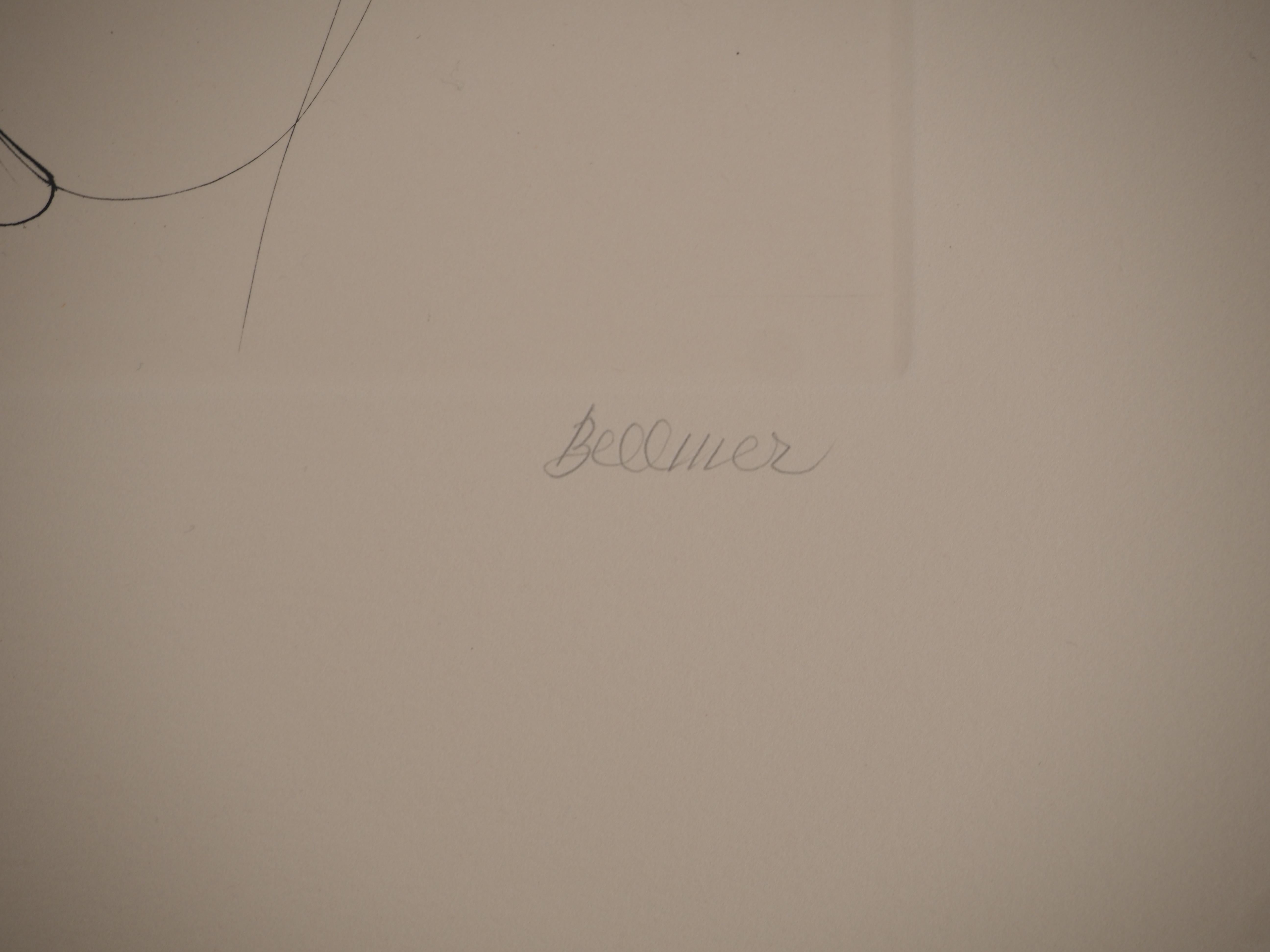 Intimacy, gravure originale signée à la main, édition limitée /99 exemplaires (Flahutez n°90) - Print de Hans Bellmer