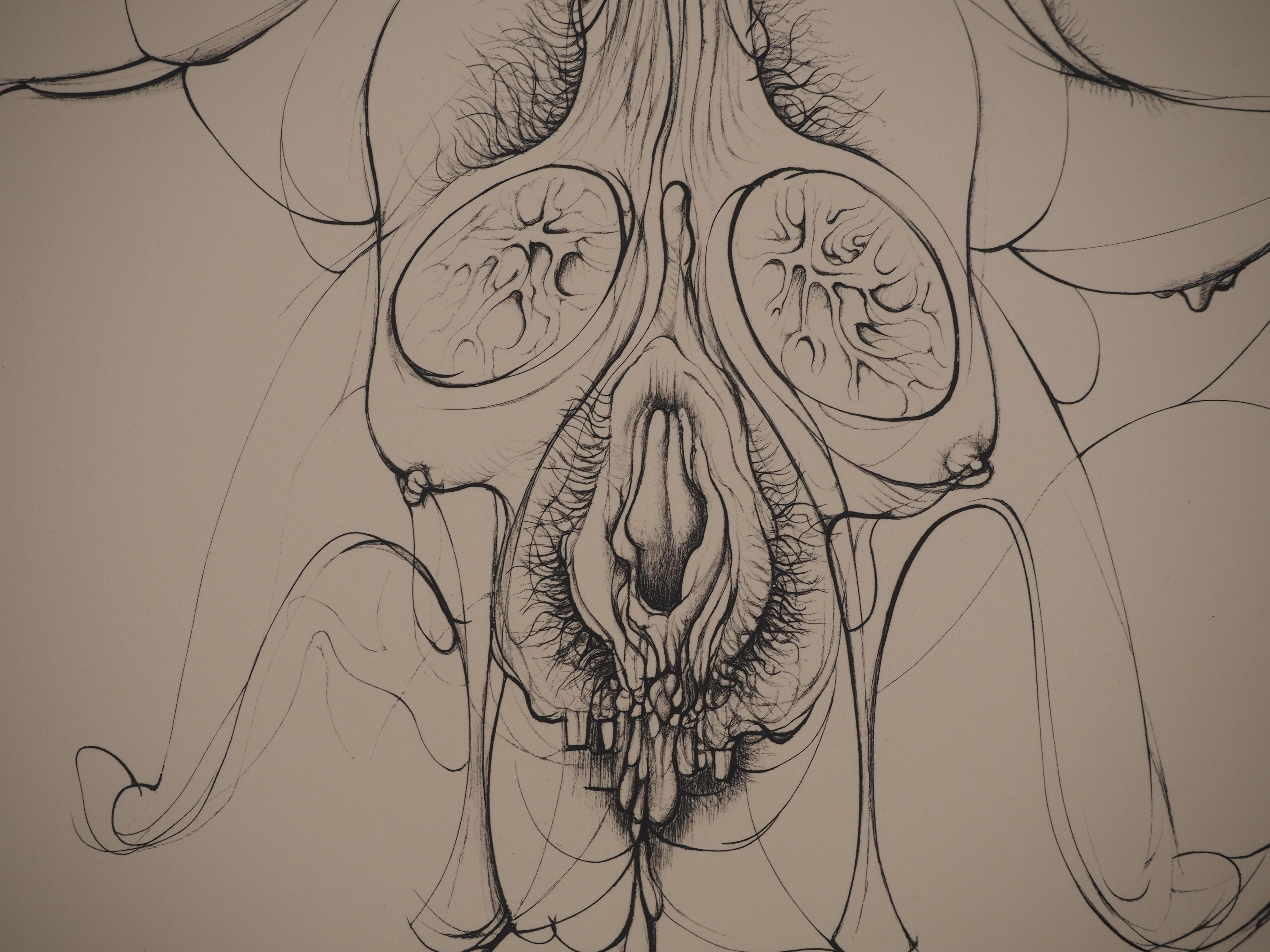 Intimacy, gravure originale signée à la main, édition limitée /99 exemplaires (Flahutez n°90) en vente 1