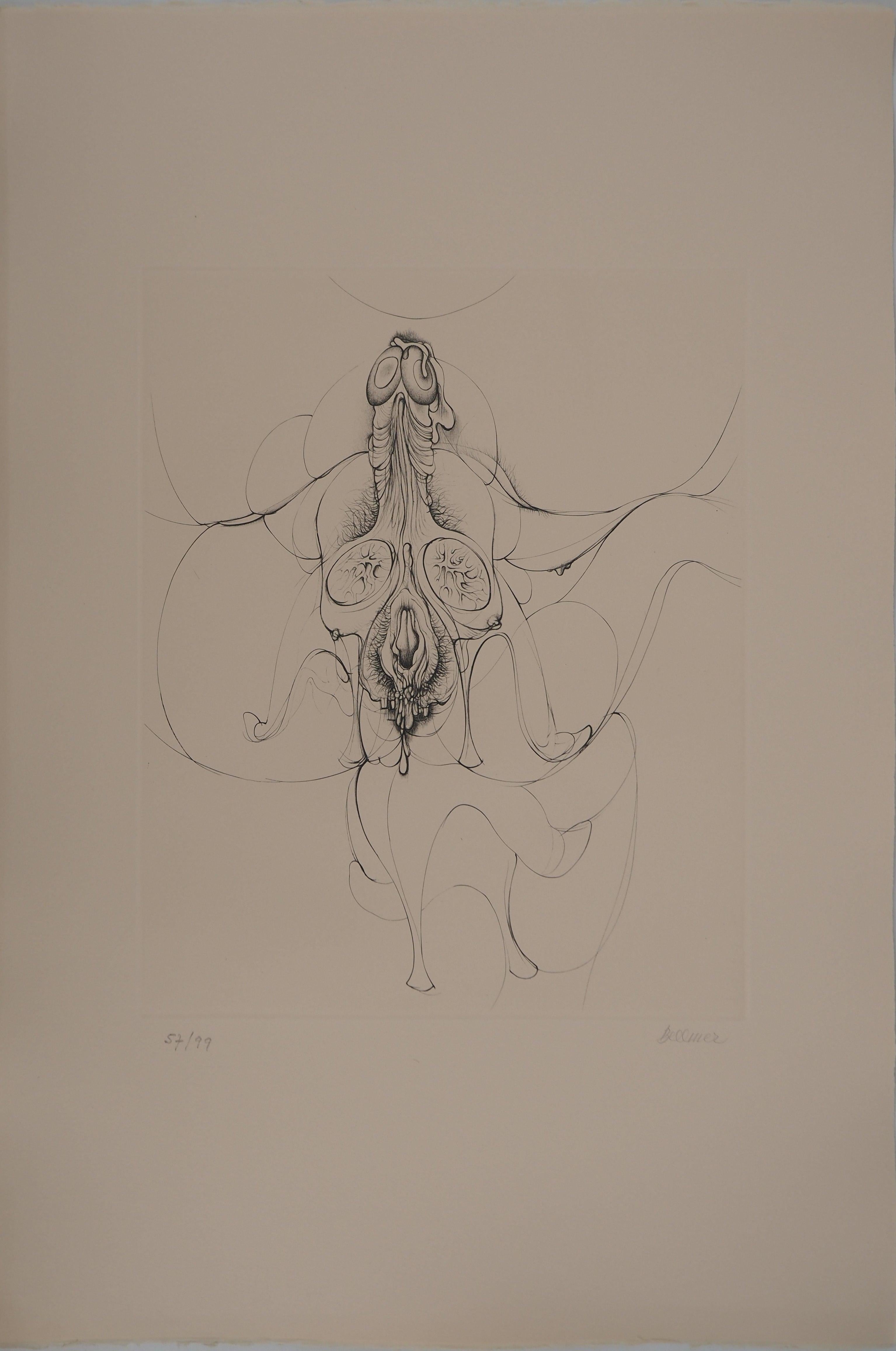 Intimacy, gravure originale signée à la main, édition limitée /99 exemplaires (Flahutez n°90)