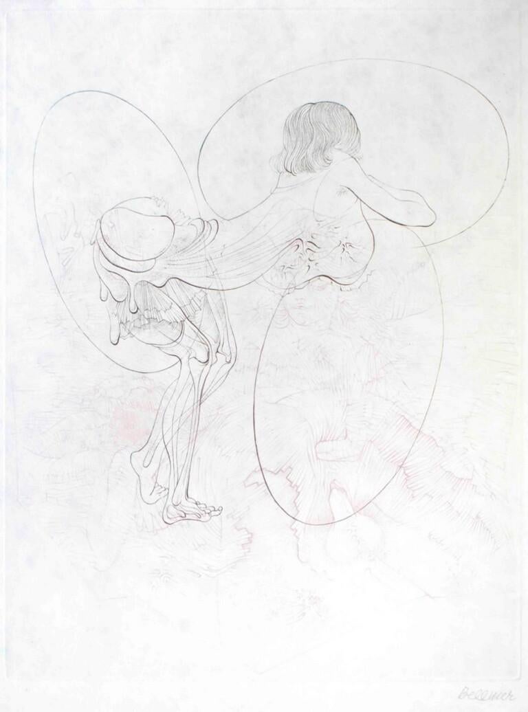 Hand Signed. From the Portfolio "Petit Traité de Morale", Paris, Editions Georges Visat, 1968.

Copy on Japon Nacré from the additional suite. Includes matting. Excellent conditions.

Hans Bellmer was a German artist, who, when his works were