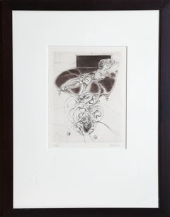 Die zierliche fille auf Leinwand Noir, Radierung von Hans Bellmer