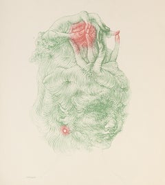 Le Chapeau-main, Surrealist Lithograph by Hans Bellmer