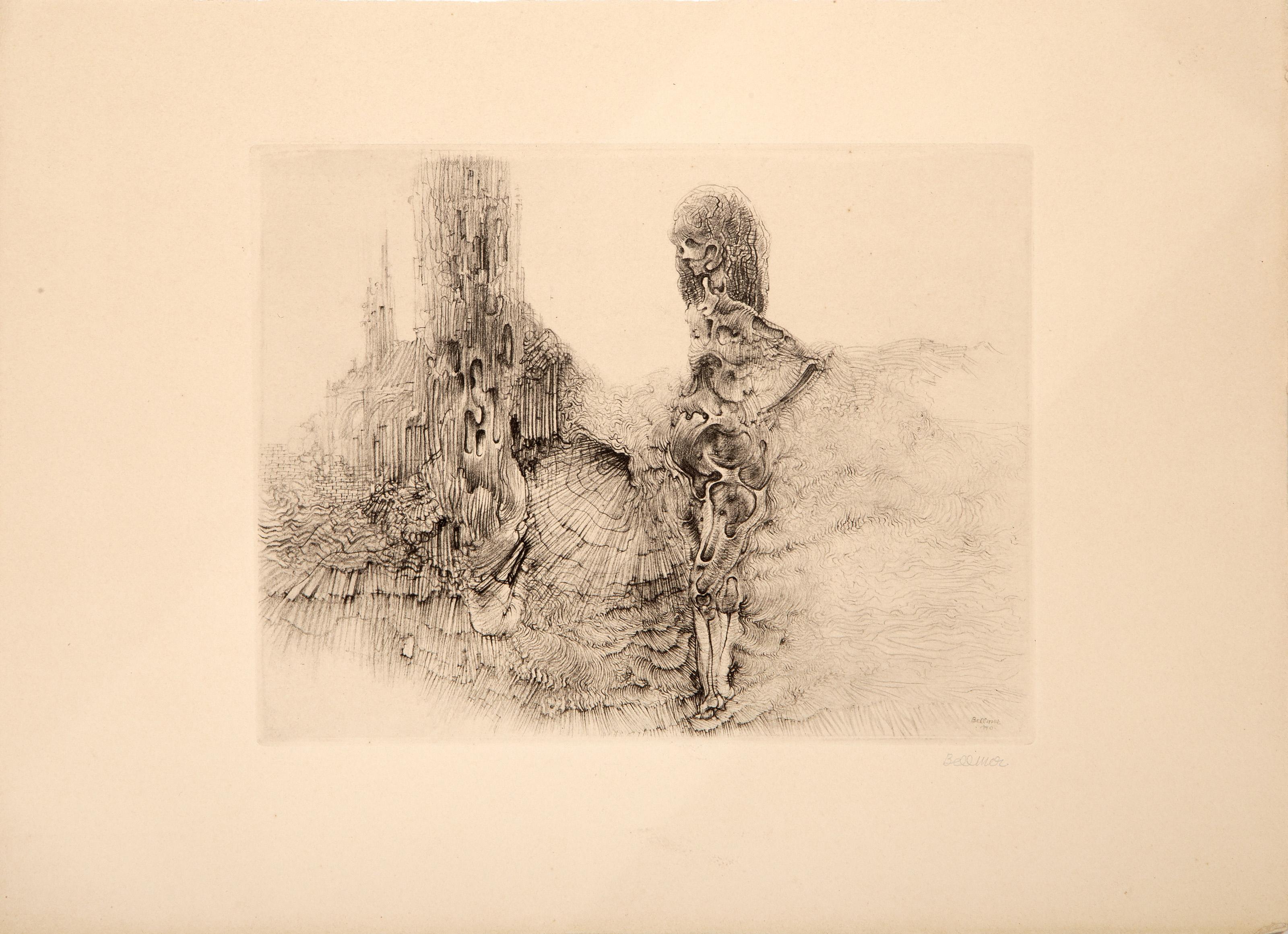 Le Vermoulu et le Plisse, Aguafuerte surrealista de Hans Bellmer en venta 2