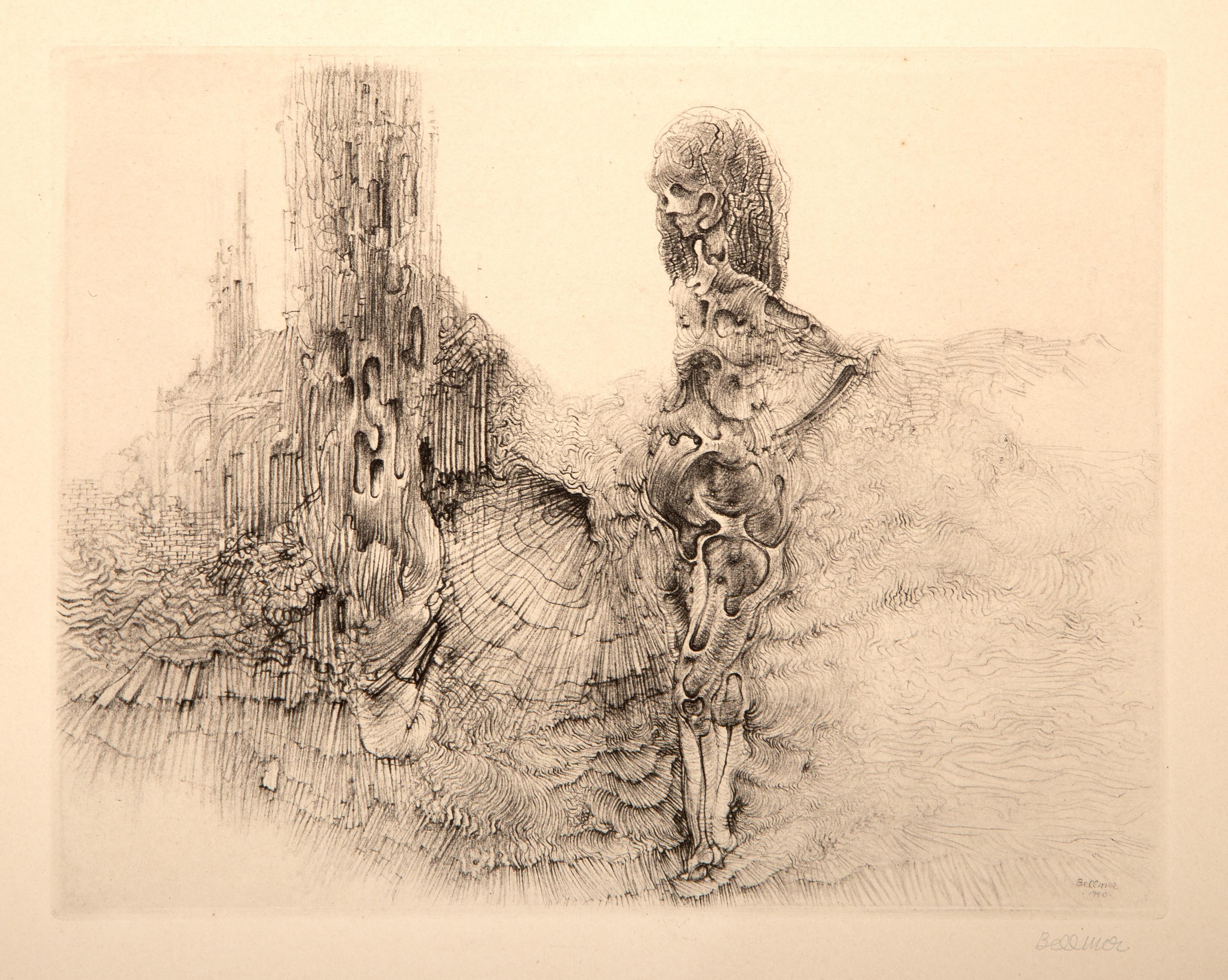  Hans Bellmer, Alemán (1902 - 1975) - Le Vermoulu et le Plisse, Año: 1940, Medio: Aguafuerte sobre Arches, firmado a lápiz, Tamaño de la imagen: 27,94 x 38,1 cm (7 x 9 pulgadas), Descripción: De la colección del difunto Larry Saphire.