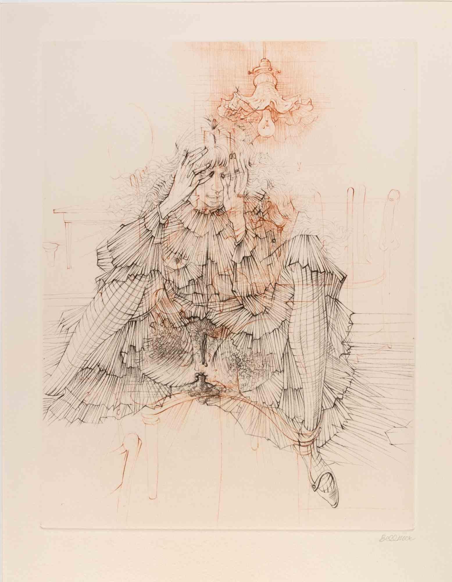 Les Infortunes de la Vertu ist ein modernes Kunstwerk, das von Hans Bellmer realisiert wurde.

Handsigniert. Aus der Mappe "Petit Traité de Morale", Paris, Editions Georges Visat, 1968.

Kopie auf Vélin d'Arches aus der zusätzlichen Suite.