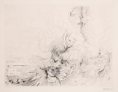 Vintage Les Milles en Feu, Surrealist Etching by Hans Bellmer