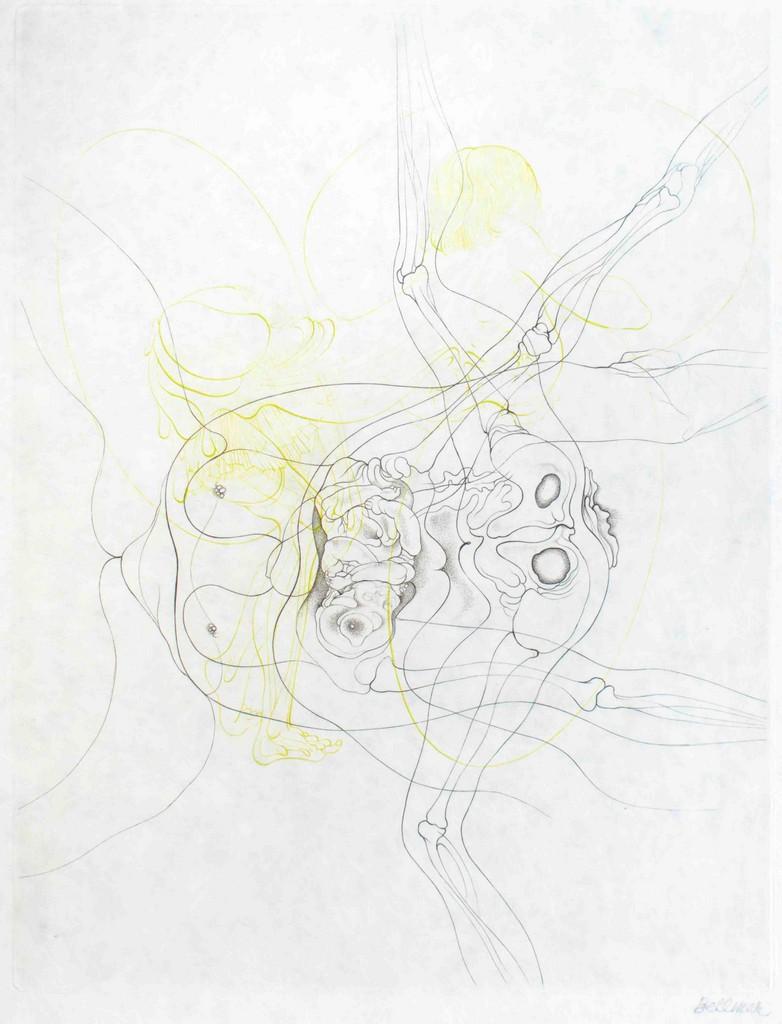 Notes pour la Nouvelle Justine - Etching by Hans Bellmer - 1968