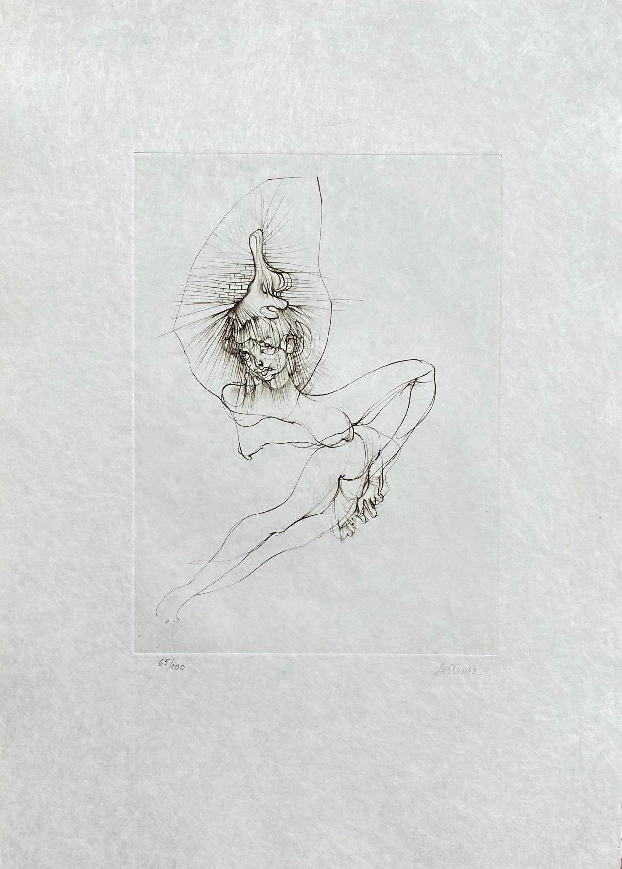 Hans Bellmer Portrait Print - Surrealist Nude - Original Etching Hand Signed Numbered - 100 copies