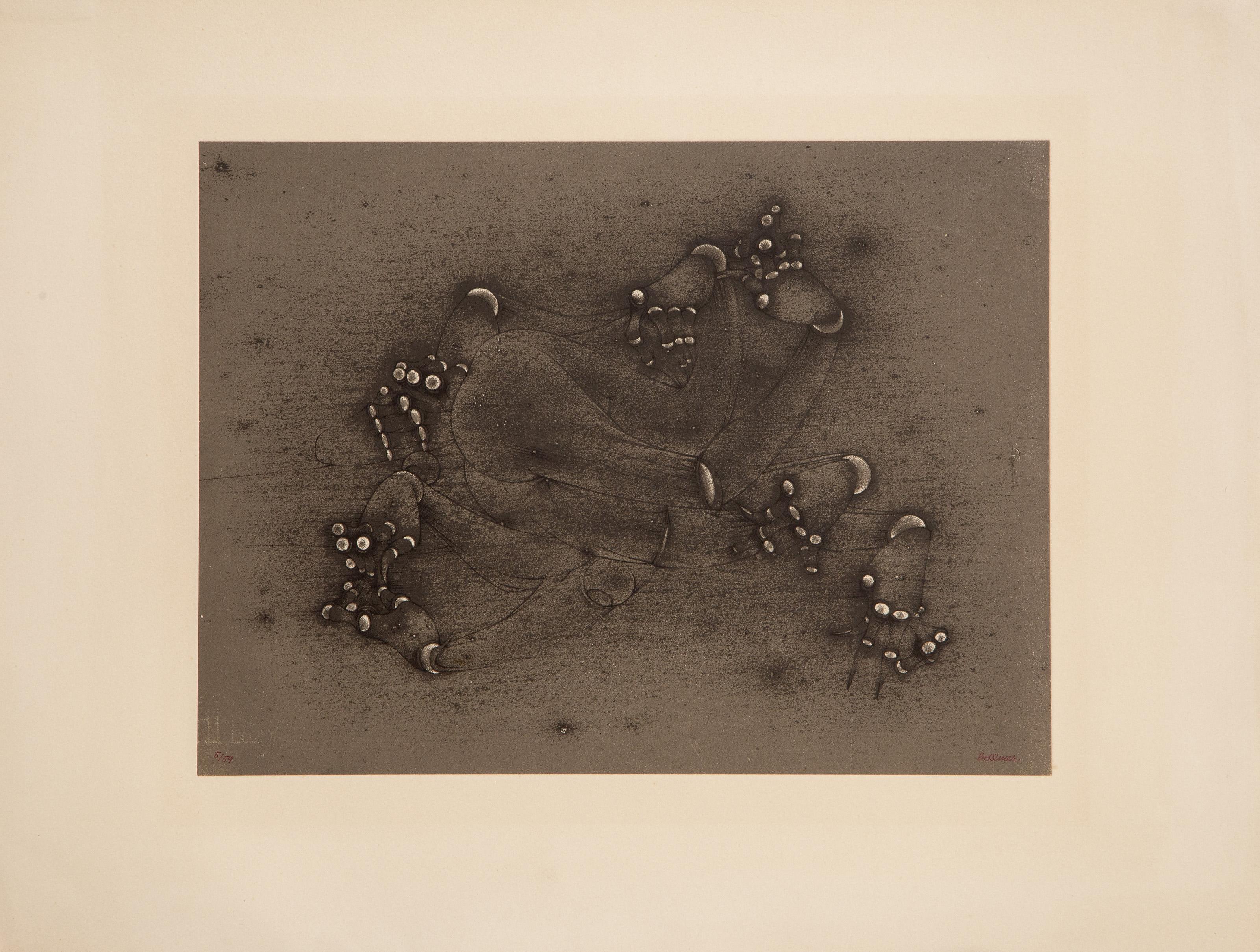Le mani articolate, litografia surrealista di Hans Bellmer 1