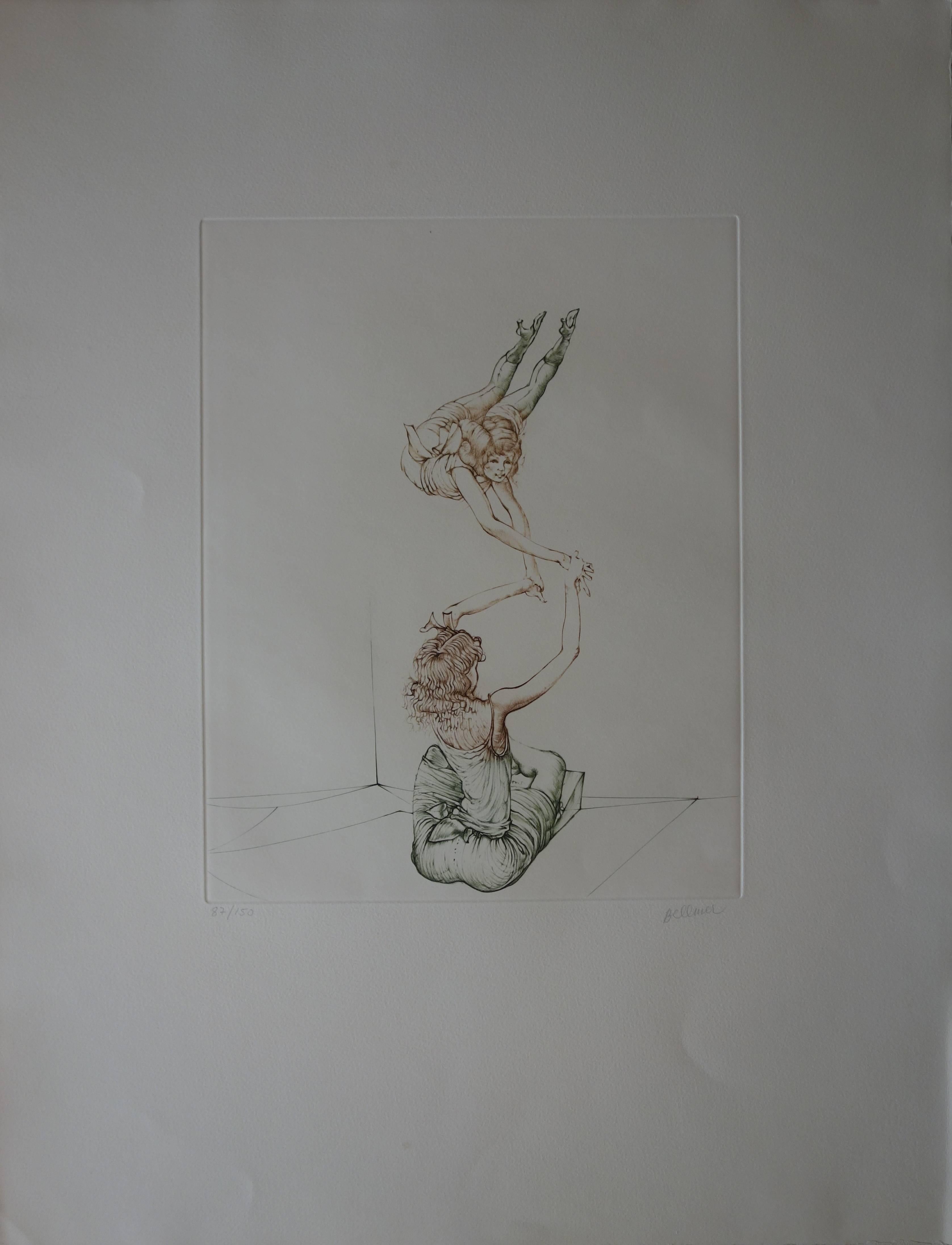 The Equilibrists - Original handsigned etching - 150ex - Modern Print by Hans Bellmer
