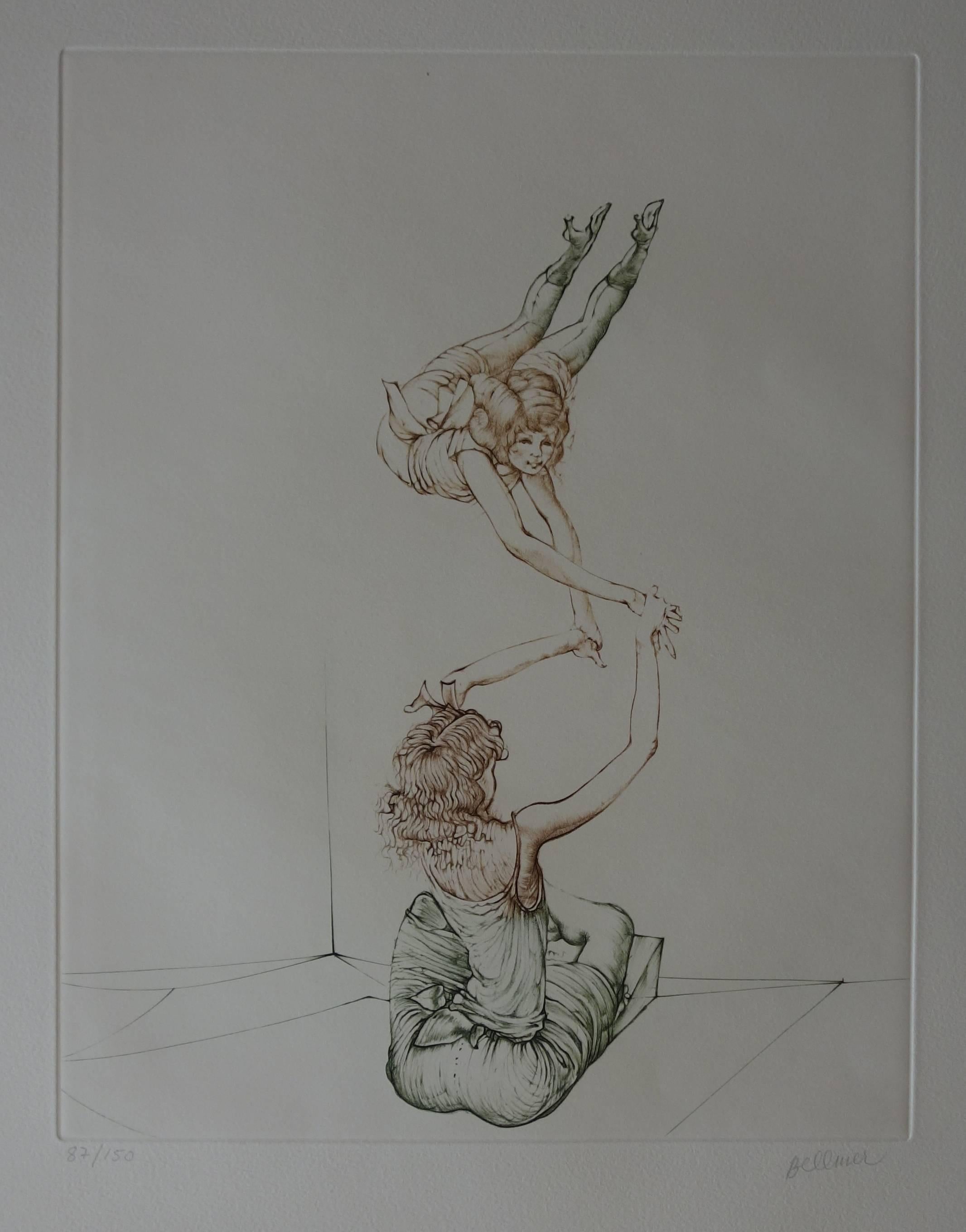 Hans Bellmer Figurative Print - The Equilibrists - Original handsigned etching - 150ex