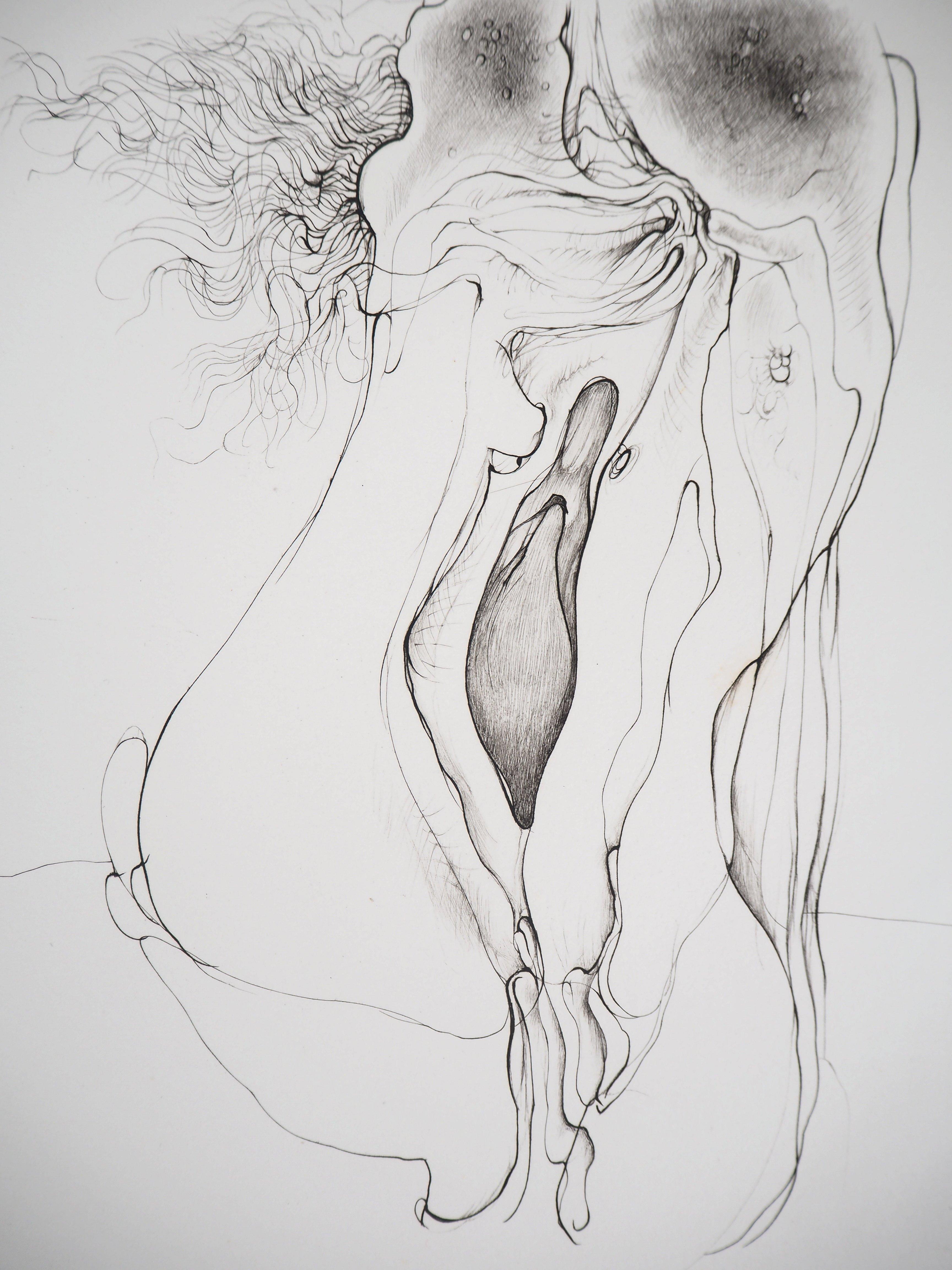 The Lovers- Original Etching Handsigned  - Print by Hans Bellmer
