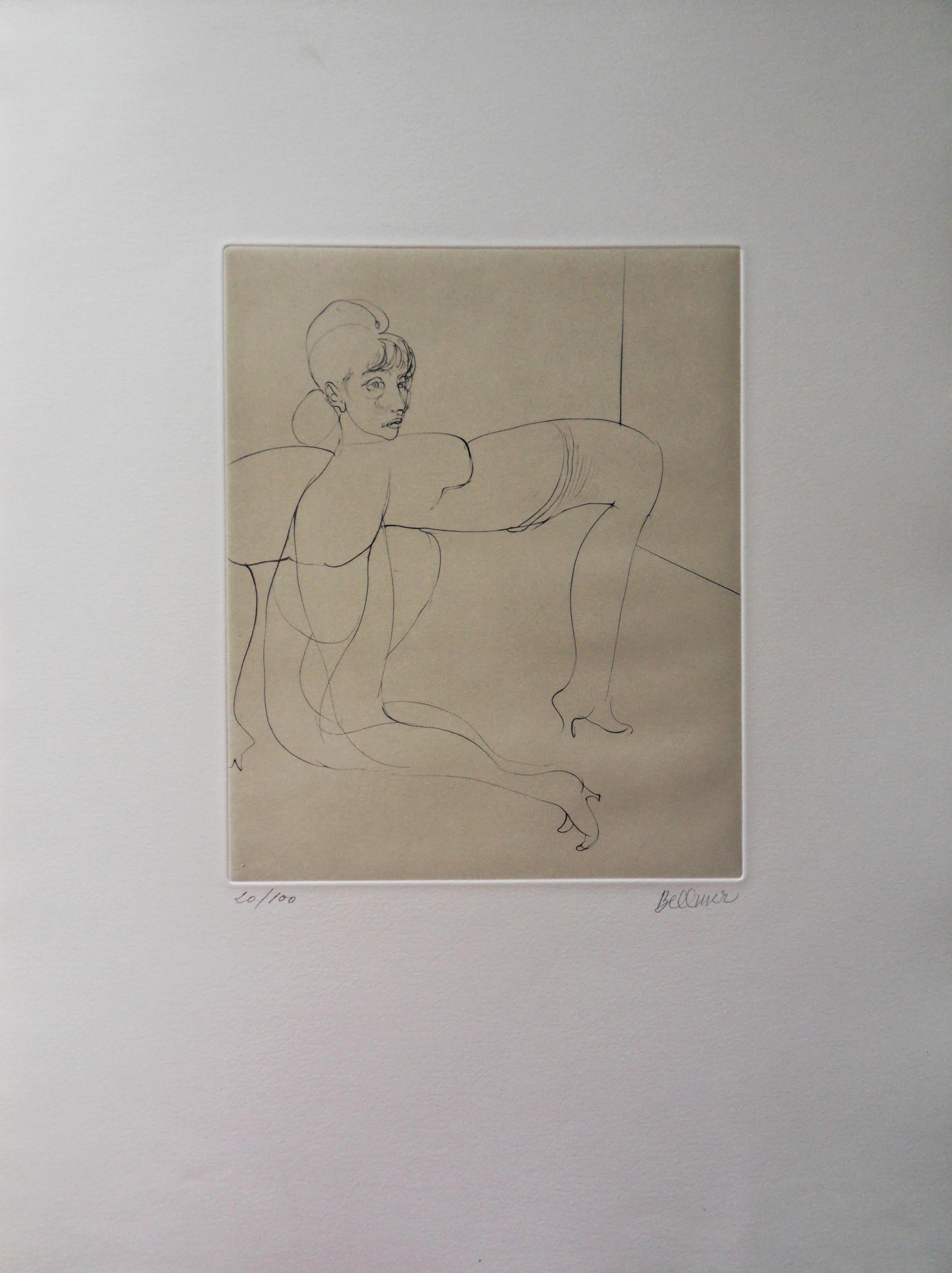Hans Bellmer Figurative Print - The Octopus Lady - Original Etching Handsigned, Numbered