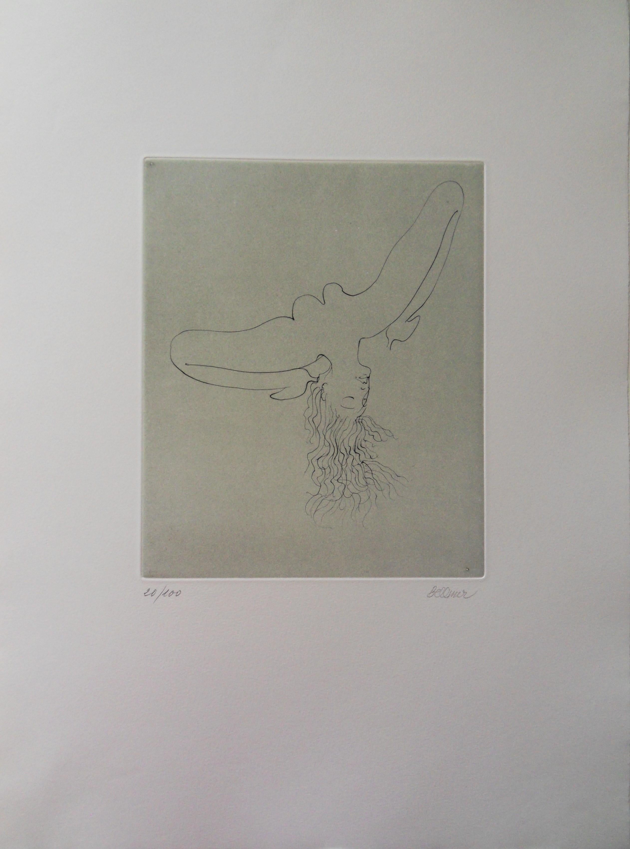 Hans Bellmer Figurative Print - The Sleepy Woman - Original Etching Handsigned, Numbered