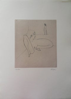 The Staring Woman - Original Etching Handsigned, Numbered