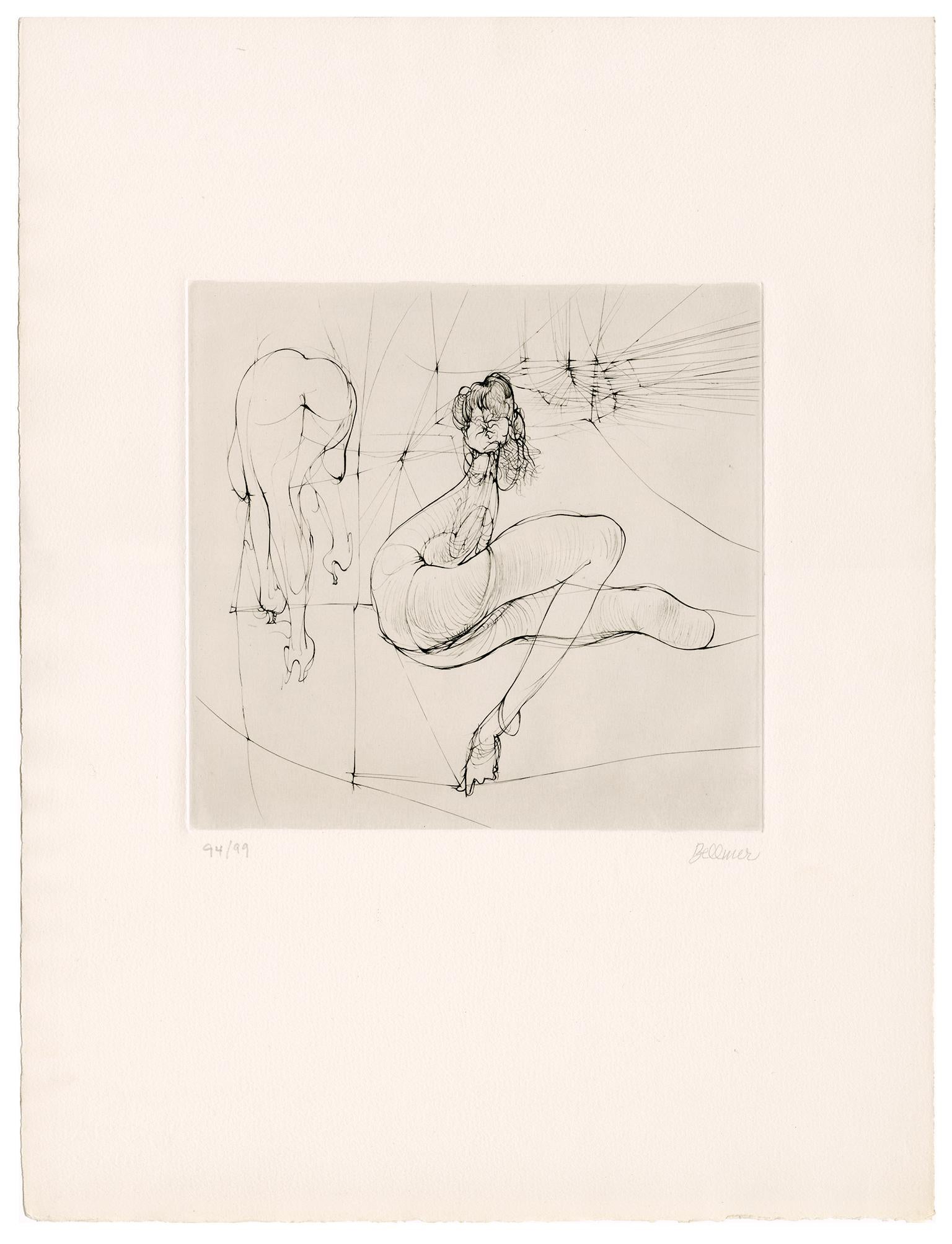 Untitled  (Two Nudes) — 1970s Erotic Surrealism - Print by Hans Bellmer
