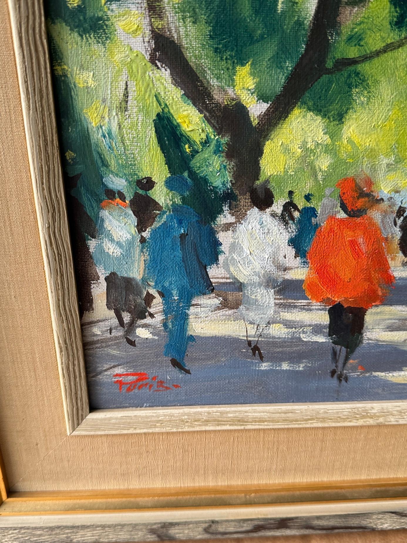 Impresionista de mediados de siglo, París Francia Escena urbana - Painting de Hans Bendix
