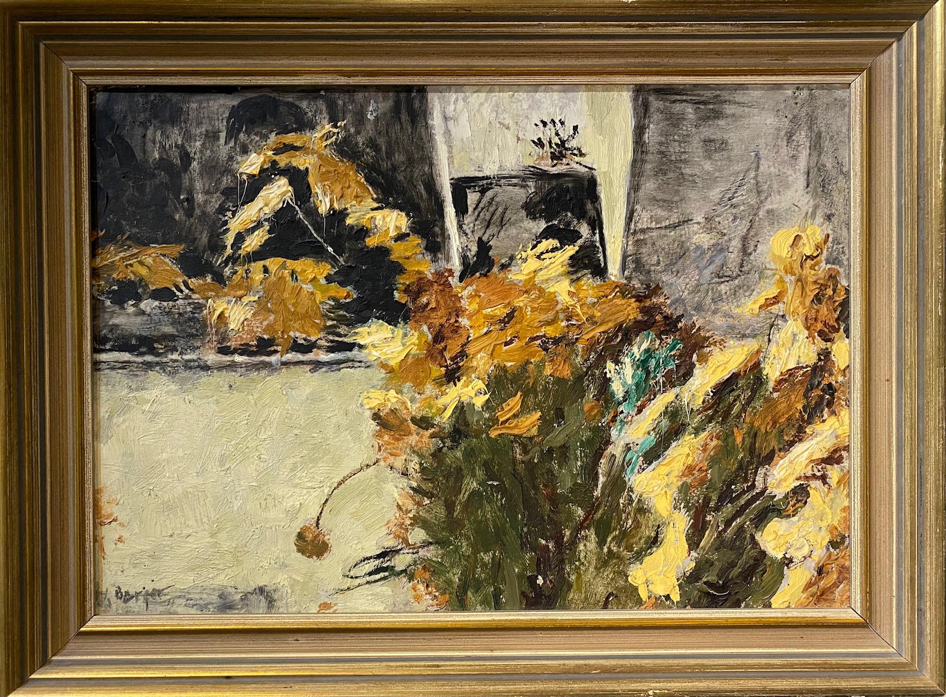 Sunflowers by Hans Berger - Oil on wood 28x40 cm 1