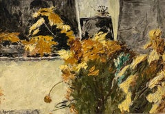 Sunflowers by Hans Berger - Oil on wood 28x40 cm