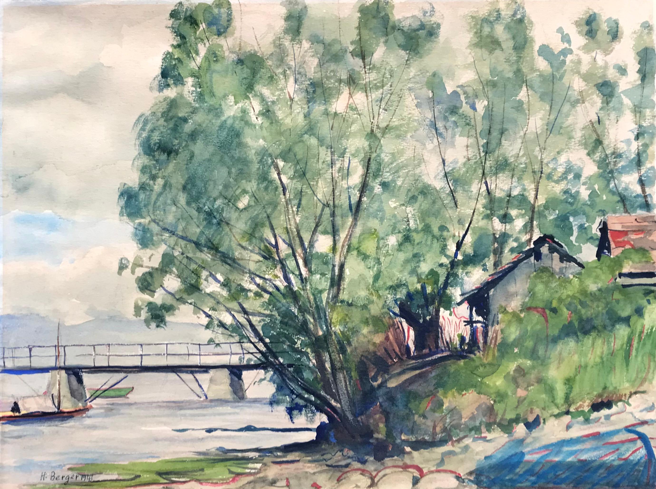 Hans Berger Landscape Painting - The bridge
