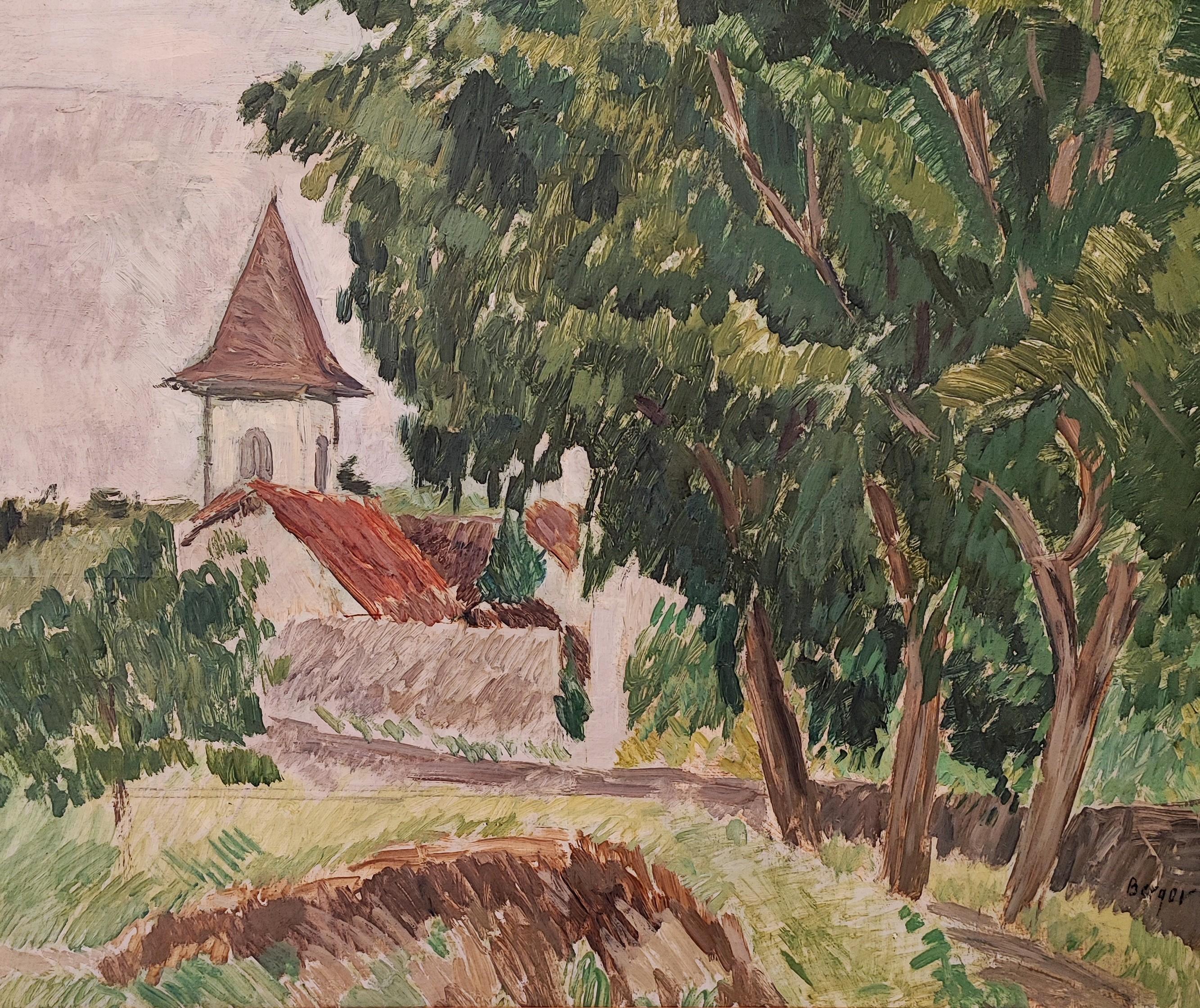 Hans Berger Landscape Painting - View of a steeple