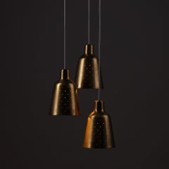 Lampada da soffitto a cascata '40' di Hans Bergström in ottone traforato, anni '40
