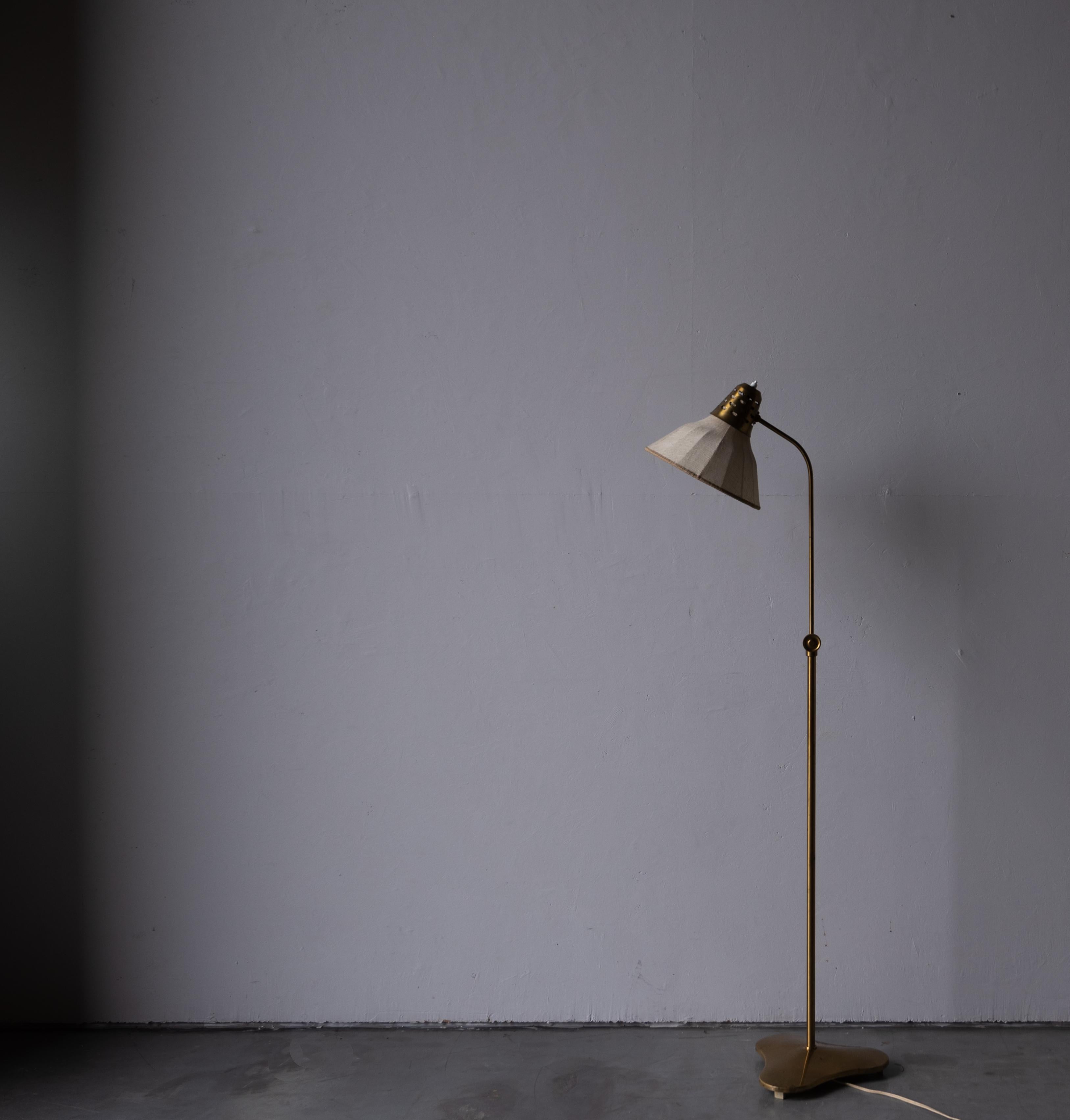 A floor lamp. Designed by Swedish Hans Bergström. Produced by ASEA, Sweden, 1950s.

Stated dimensions include lampshade.

Other designers of the period include Paavo Tynell, Hans Agne Jacobsson.